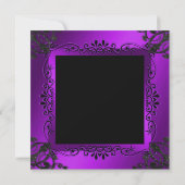 Chic Paars Decorative Framed 50th Birthday Kaart (Achterkant)