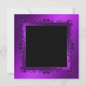 Chic Paars Decorative Framed 50th Birthday Kaart (Achterkant)