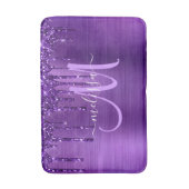 Chic Paars Driving Glitter Brusal Monogram Badmat (Voorkant Verticaal)