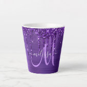 Chic Paars Driving Glitter Brusal Monogram Latte Mok (Voorkant)
