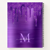 Chic Paars Driving Glitter Brusal Monogram Notitieboek (Achterkant)