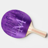 Chic Paars Driving Glitter Brusal Monogram Tafeltennisbatje (Zijkant)