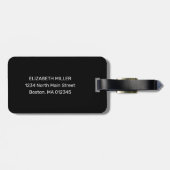 Chic Paars Driving Glitter Monogram Naam Bagagelabel (Achterkant horizontaal)