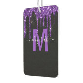 Chic Paars Driving Glitter Monogram Naam Luchtverfrisser (Links)