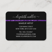 Chic Paars Driving Glitter Monogram Naam Visitekaartje (Achterkant)