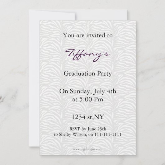 chic paars dubbel foto Afstuderen Kaart (Achterkant)