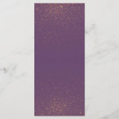 Chic Paars en Gold Glitter Sparkle Wedding Menu (Achterkant)