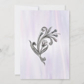 Chic Paars en Silver Quinceañera Uitnodiging (Achterkant)