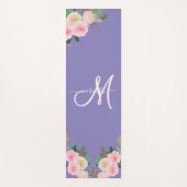 Chic Paars Floral - Aangepaste monogram Yogamat (Voorkant)