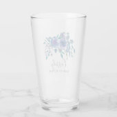 Chic Paars Floral Wedding Monogram Bridesmaid Glas (Achterkant)