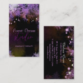Chic Paars Forest Massage Therapy Visitekaartjes (Voorkant / Achterkant)