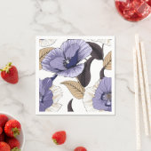 Chic paars friet met bruine bladeren tafelgerei servet (Insitu)