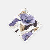 Chic paars friet met bruine bladeren tafelgerei servet (Hoek)