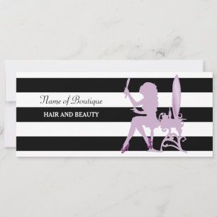 Chic Paars Girl Stripes Salon Gift Certificate