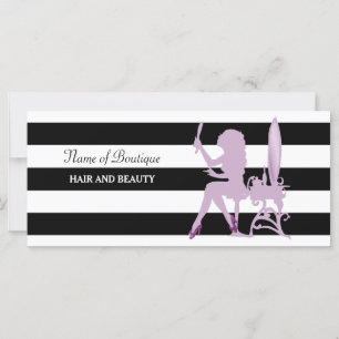 Chic Paars Girl Stripes Salon Gift Certificate