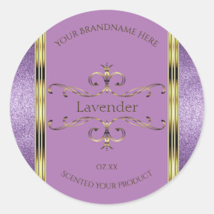 Chic Paars Glitter en Gold Product Labels