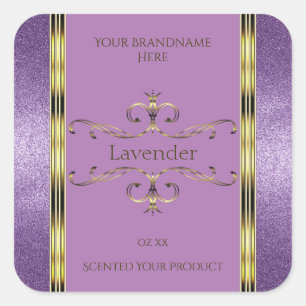 Chic Paars Glitter en Gold Product Labels