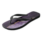 Chic Paars Gold Glitter Agate Custom Monogram Teenslippers (Schuin)