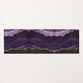 Chic Paars Gold Glitter Agate Custom Monogram Yogamat (Achterkant (horizontaal))