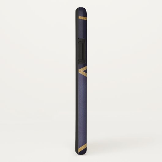 Chic Paars & Goud Abstract Monogram Case-Mate iPhone Case (Achterkant/rechts)