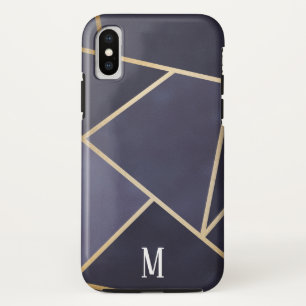 Chic Paars & Goud Abstract Monogram Case-Mate iPhone Case