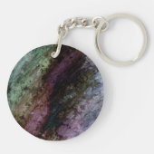 Chic Paars Green Frost Streaks AcrylSleutelhanger Sleutelhanger (Achterkant)