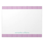 Chic Paars Herringbone Pattern Notitieblok (Voorkant)