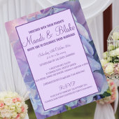 Chic Paars Hydrangea Wedding Briefkaart