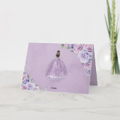 Chic Paars Lila Floral Quinceanera Sweet Sixteen Bedankkaart (Achterkant)