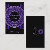 Chic Paars Medallion Visitekaartje 2 (Voorkant / Achterkant)