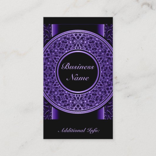 Chic Paars Medallion Visitekaartje 2 (Voorkant)