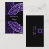 Chic Paars Medallion Visitekaartje 4 (Voorkant / Achterkant)