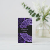 Chic Paars Medallion Visitekaartje 4 (Staand voorkant)