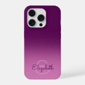 Chic Paars Ombre Name Initiaal Letter Monogram iPhone Hoesje (Achterkant)
