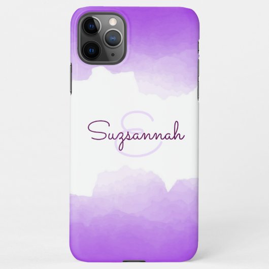 Chic Paars Ombre Name Letter Monogram iPhone Case iPhone Hoesje (Achterkant)