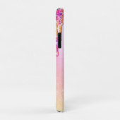 Chic paars oranje ombre glitter druppelt monogram Case-Mate iPhone case (Achterkant/rechts)