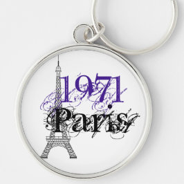 Chic Paars Paris Eiffel Tower 50th Birthday Sleutelhanger