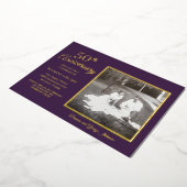 Chic Paars Photo 50e Jubileum Gold Folie Uitnodiging (Gedraaid)