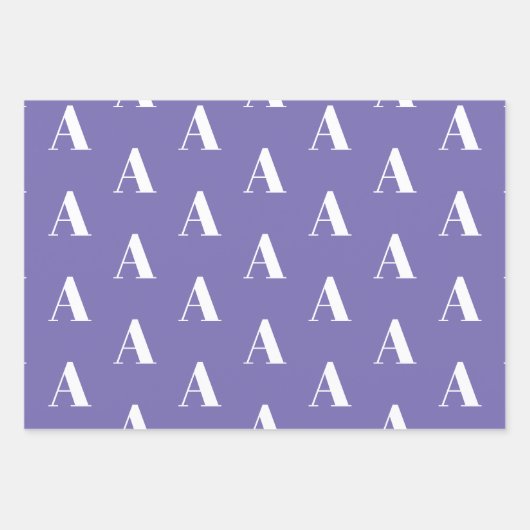 Chic paars shades custom Initiaal monogram Letter Inpakpapier Vel (Voorkant)