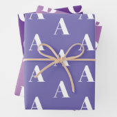 Chic paars shades custom Initiaal monogram Letter Inpakpapier Vel (In situ)