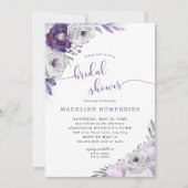 Chic Paars Silver Waterverf Floral Vrijgezellenfee Kaart (Voorkant)