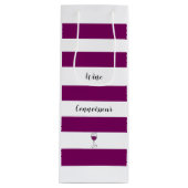 Chic Paars Striped Wine Connoisseur Wijn Cadeautas (Voorkant)