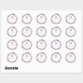Chic Paars Thistle Floral  Wedding Ronde Sticker (Vel)
