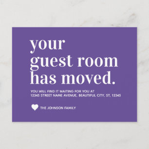 Chic Paars Violet Guest Room Moving Announance Aankondigingskaart