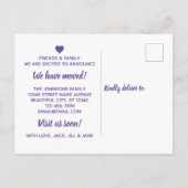 Chic Paars Violet Guest Room Moving Announance Aankondigingskaart (Achterkant)