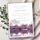 Chic Paars Waterverf Mountain Lake Vrijgezellenfee Kaart