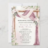 Chic Paars White Canopy Florals Rehearsal Dinner Kaart (Voorkant)