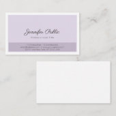 Chic Paars White Slank Professional Elegant Plain Visitekaartje (Voorkant / Achterkant)