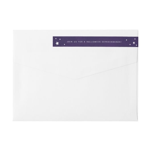 Chic Paars+White Stars Wraparound-adreslabel (Achterkant)