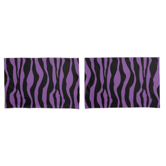 Chic Paars Zebra Print Pillow Hoesje set Kussensloop (Voorkant-Set)